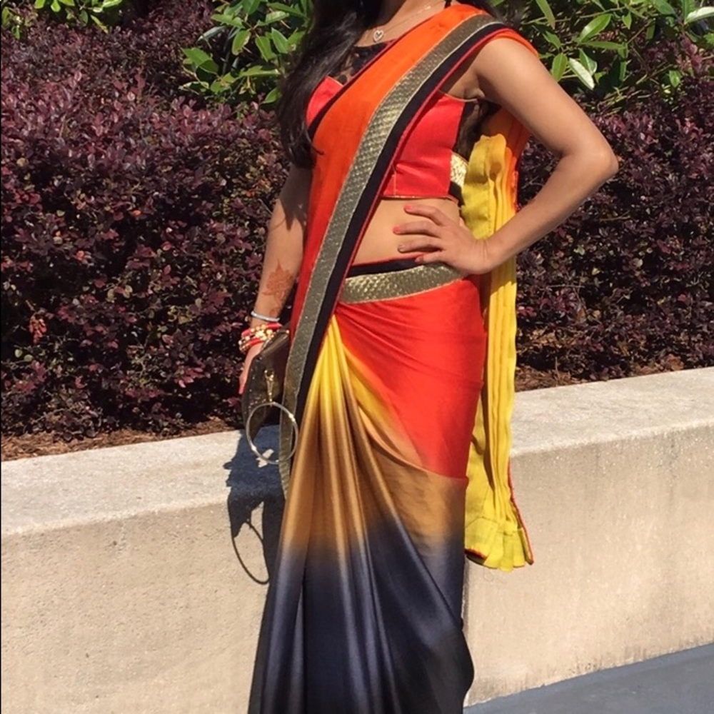 Multi colored sari